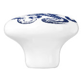 Bouton De Porte En Céramique Octopus bleu (Côté)