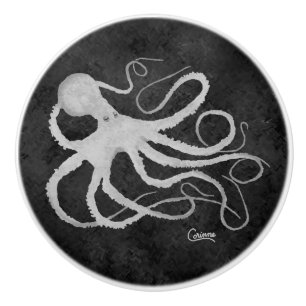Bouton De Porte En Céramique Octopus sur Dark Grey L - Noeud