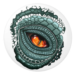 Bouton De Porte En Céramique Œil de prédateur reptile primal