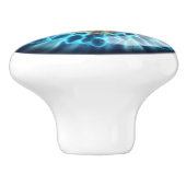 Bouton De Porte En Céramique Oeil d'iris bleu et orange (Côté)