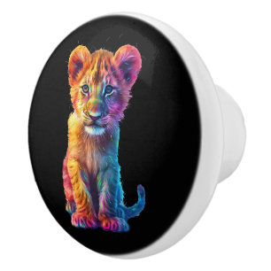 Bouton De Porte En Céramique Oh Baby Big Cat Cub