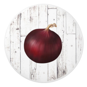 Bouton De Porte En Céramique Oignon rouge cuisine de ferme rustique en bois bla