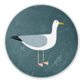 Bouton De Porte En Céramique Oiseau de rivage marin (Devant)