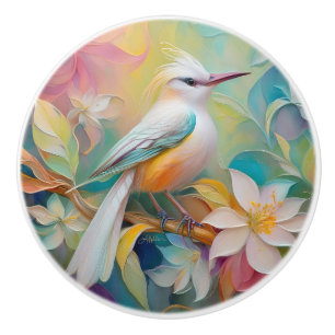 Bouton De Porte En Céramique Oiseau d'Imaginaire tourbé d'or