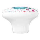 Bouton De Porte En Céramique Oiseaux dans un jardin Boho Aquarelle moderne (Côté)