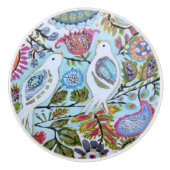 Bouton De Porte En Céramique Oiseaux de papier I (Devant)