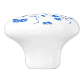 Bouton De Porte En Céramique Oiseaux en fleurs de cerisiers Bleu Imprimer (Côté)