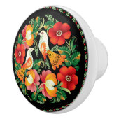 Bouton De Porte En Céramique Oiseaux et fleurs hongrois (Droite)