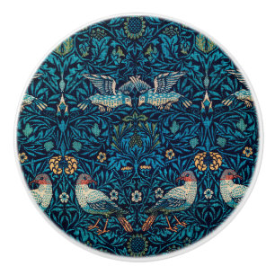 Bouton De Porte En Céramique Oiseaux (motif floral Vintage) (par William Morris