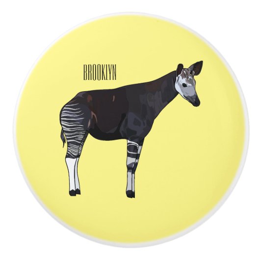 Bouton De Porte En Céramique Okapi (Devant)