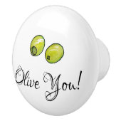 Bouton De Porte En Céramique Olive (Droite)
