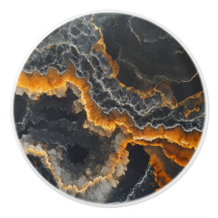 Bouton De Porte En Céramique Onyx Gemstone Nature Motif