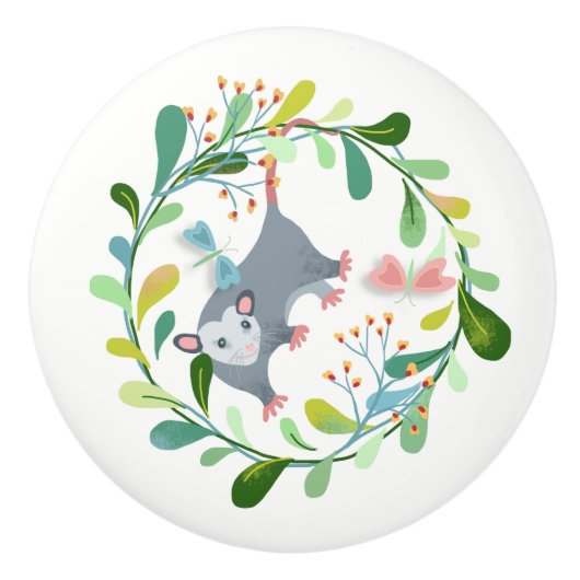 Bouton De Porte En Céramique Opossum Ceramic Pull (Devant)