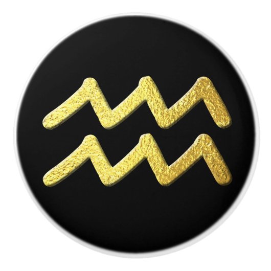 Bouton De Porte En Céramique Or Aquarius (Devant)