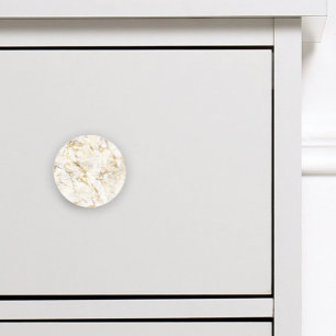 Bouton De Porte En Céramique Or et Marbre blanc de luxe