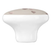 Bouton De Porte En Céramique or rose clair simple coeur d'amour, neutre (Côté)