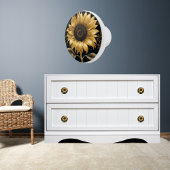 Bouton De Porte En Céramique Or sur tournesol géant noir