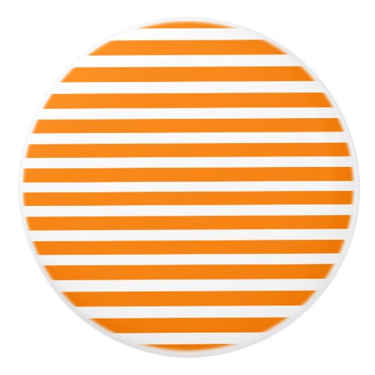 Bouton De Porte En Céramique Orange et blanc (Devant)