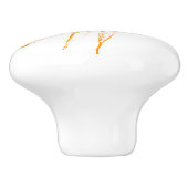 Bouton De Porte En Céramique Orange et vert, Carrot Line Art (Côté)