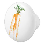 Bouton De Porte En Céramique Orange et vert, Carrot Line Art (Droite)
