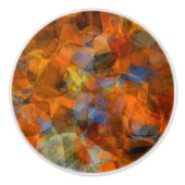 Bouton De Porte En Céramique Orange rouillé Conception abstraite moderne (Devant)