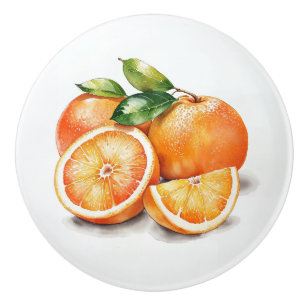 Bouton De Porte En Céramique Oranges coupées et entières