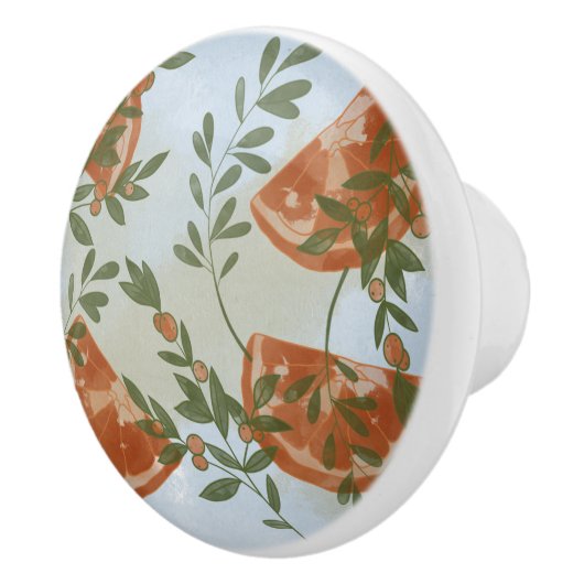 Bouton De Porte En Céramique Oranges vertes (Droite)