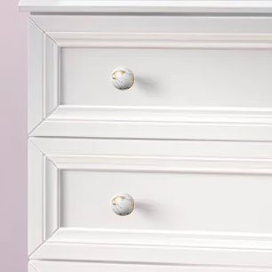 Bouton De Porte En Céramique Orb Marbre blanc or