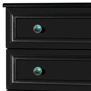 Bouton De Porte En Céramique Orbe en marbre doré Turquoise