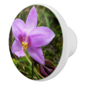 Bouton De Porte En Céramique Orchidée sauvage violette Fleur tropicale (Droite)