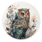 Bouton De Porte En Céramique Ornate Owl (Devant)