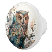 Bouton De Porte En Céramique Ornate Owl (Droite)