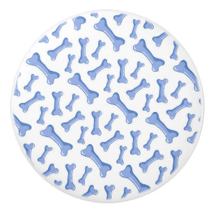 Bouton De Porte En Céramique Os Chiens Bleus Delicats Mignons Amoureux Des Anim