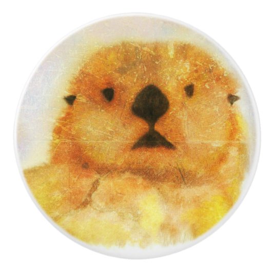 Bouton De Porte En Céramique Otter (Devant)