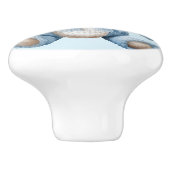 Bouton De Porte En Céramique Ours bleu Teddy (Côté)