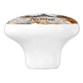 Bouton De Porte En Céramique Ours de bébé d'automne (Côté)