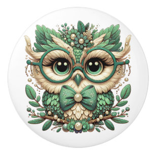 BOUTON DE PORTE EN CÉRAMIQUE OWLS EXTRAORDINAIRES