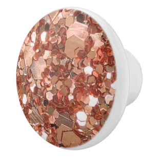 Bouton De Porte En Céramique Paillettes scintillantes en faux cuivre élégant