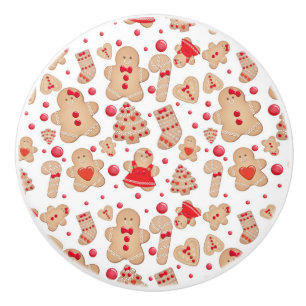 Bouton De Porte En Céramique Pain d'épice Homme Baked Cookies rustique Whimsica