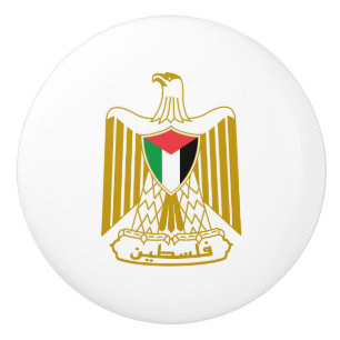 Bouton De Porte En Céramique Palestine pays blason symbole emblème drapeau aigl