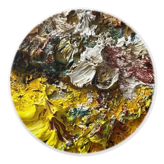 Bouton De Porte En Céramique Palette de l'artiste #1 (Devant)