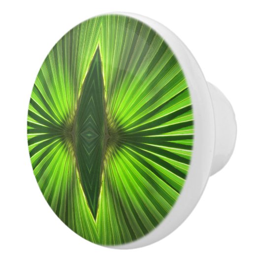 Bouton De Porte En Céramique Palm Life | Green Palm Frond (Droite)