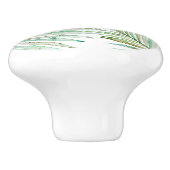 Bouton De Porte En Céramique Palmette tropicale d'aquarelle (Côté)