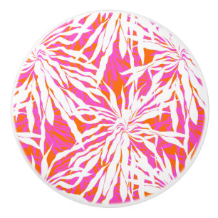 Bouton De Porte En Céramique Palmettes tropicales