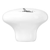 Bouton De Porte En Céramique Palmier noir et blanc (Côté)