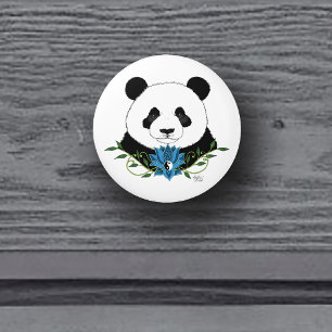 Bouton De Porte En Céramique Panda Bear Lotus