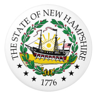 Bouton De Porte En Céramique Panneau New Hampshire