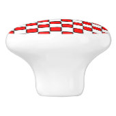 Bouton De Porte En Céramique Panneau rouge noir (Côté)