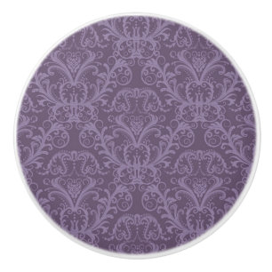 Bouton De Porte En Céramique Papier peint à fleurs mauves 2