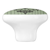 Bouton De Porte En Céramique Papier peint baroque en vert (Côté)